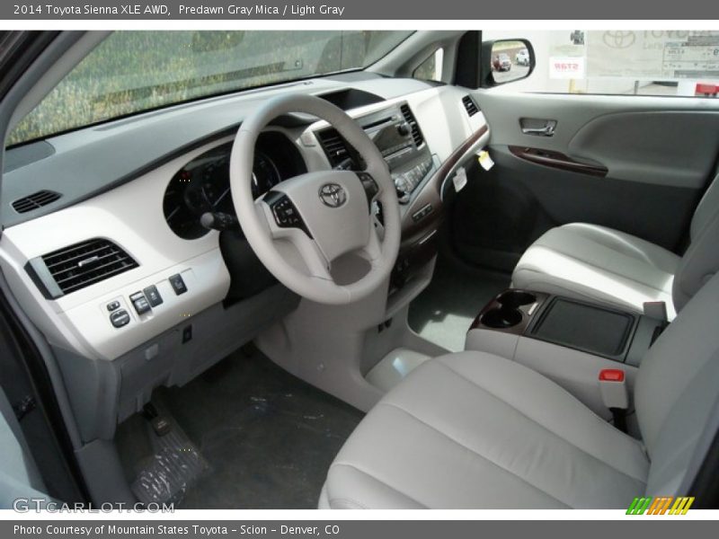 Predawn Gray Mica / Light Gray 2014 Toyota Sienna XLE AWD
