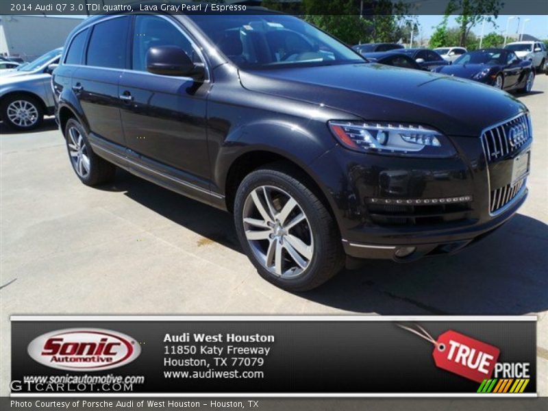 Lava Gray Pearl / Espresso 2014 Audi Q7 3.0 TDI quattro