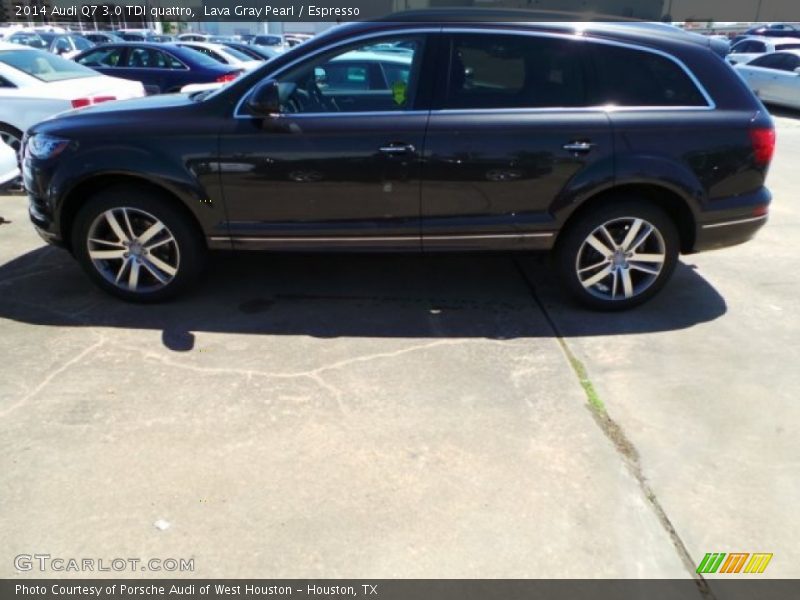 Lava Gray Pearl / Espresso 2014 Audi Q7 3.0 TDI quattro