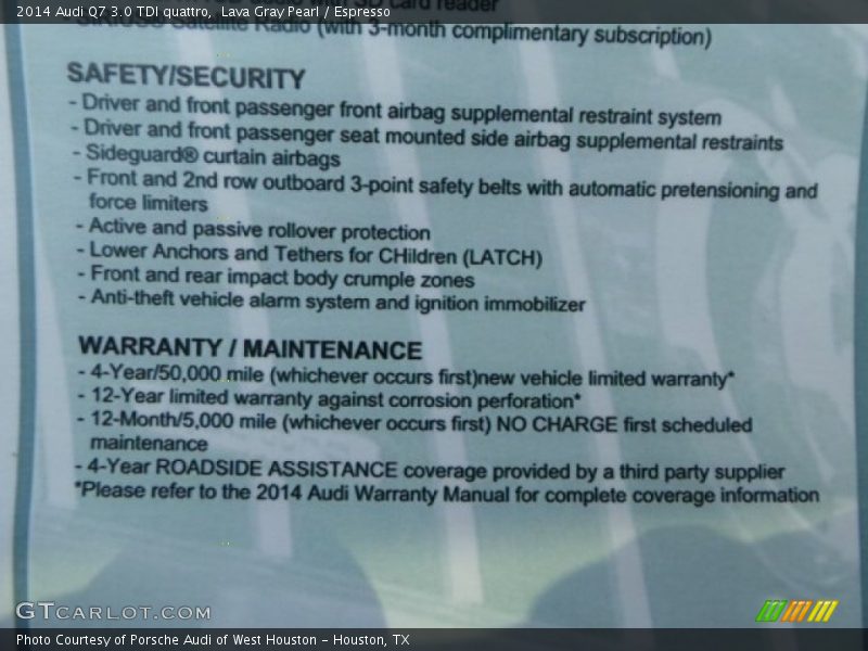 Lava Gray Pearl / Espresso 2014 Audi Q7 3.0 TDI quattro