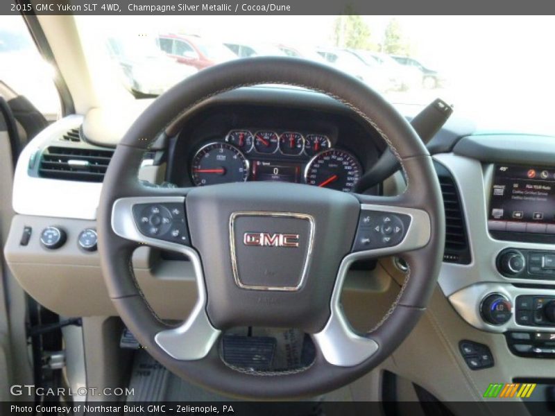 Champagne Silver Metallic / Cocoa/Dune 2015 GMC Yukon SLT 4WD