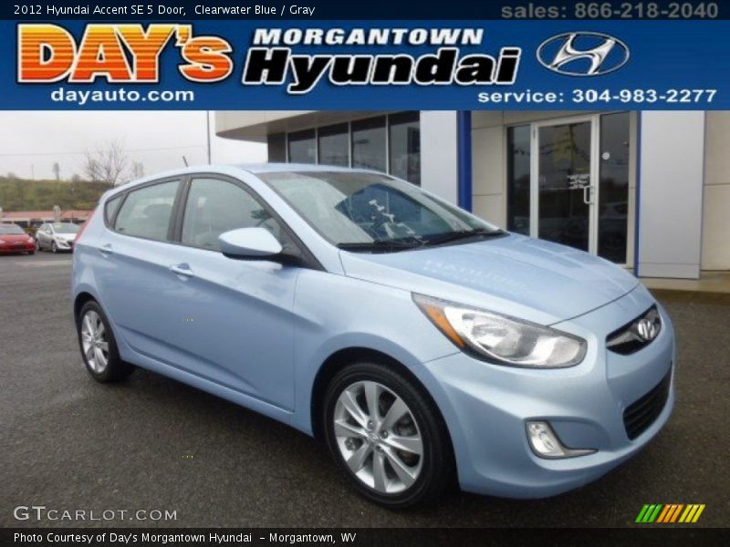 Clearwater Blue / Gray 2012 Hyundai Accent SE 5 Door