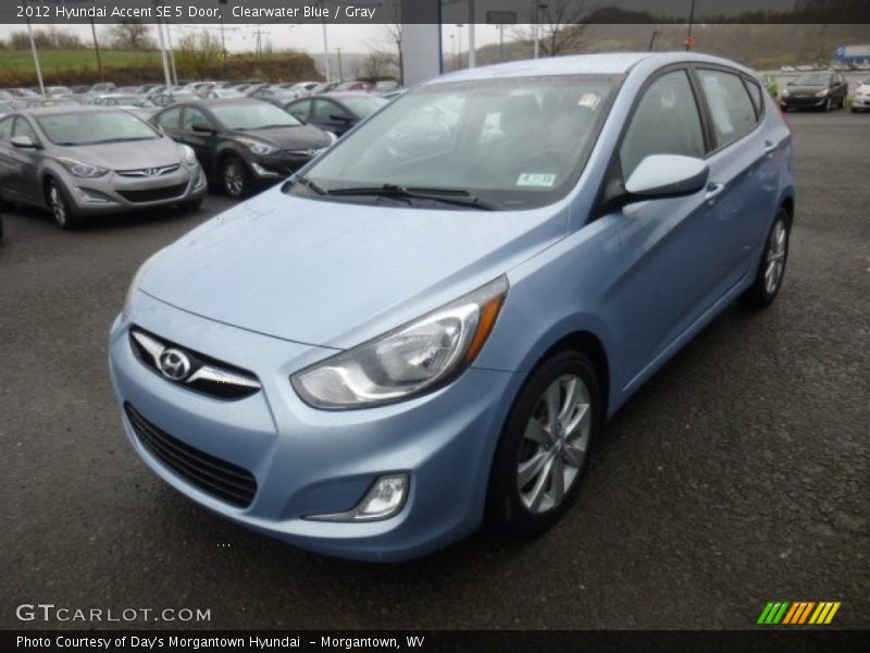 Clearwater Blue / Gray 2012 Hyundai Accent SE 5 Door