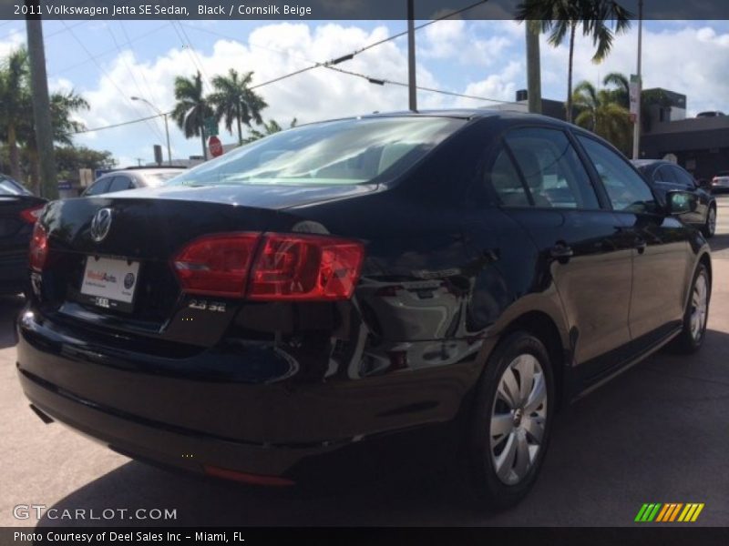 Black / Cornsilk Beige 2011 Volkswagen Jetta SE Sedan