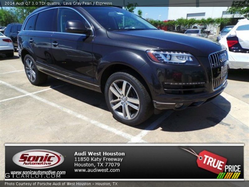 Lava Gray Pearl / Espresso 2014 Audi Q7 3.0 TDI quattro