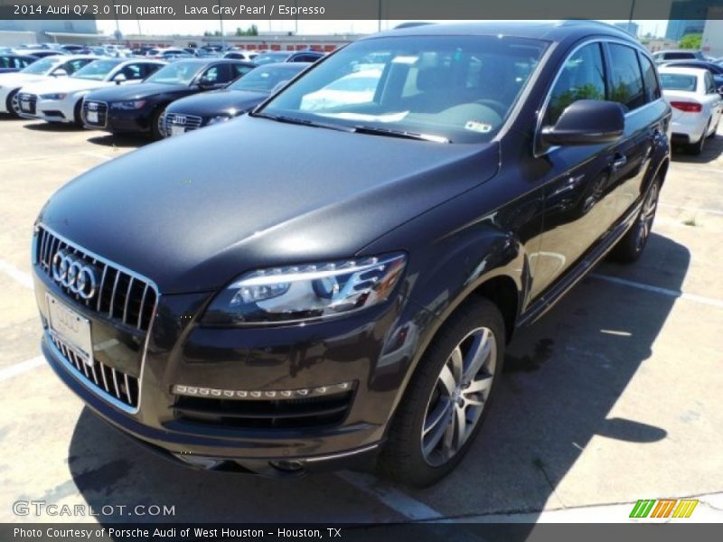 Lava Gray Pearl / Espresso 2014 Audi Q7 3.0 TDI quattro