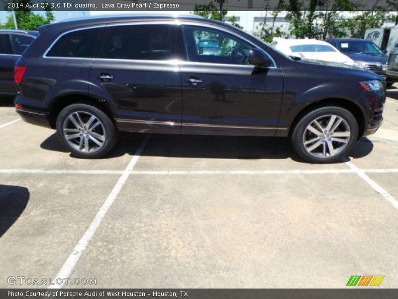 Lava Gray Pearl / Espresso 2014 Audi Q7 3.0 TDI quattro