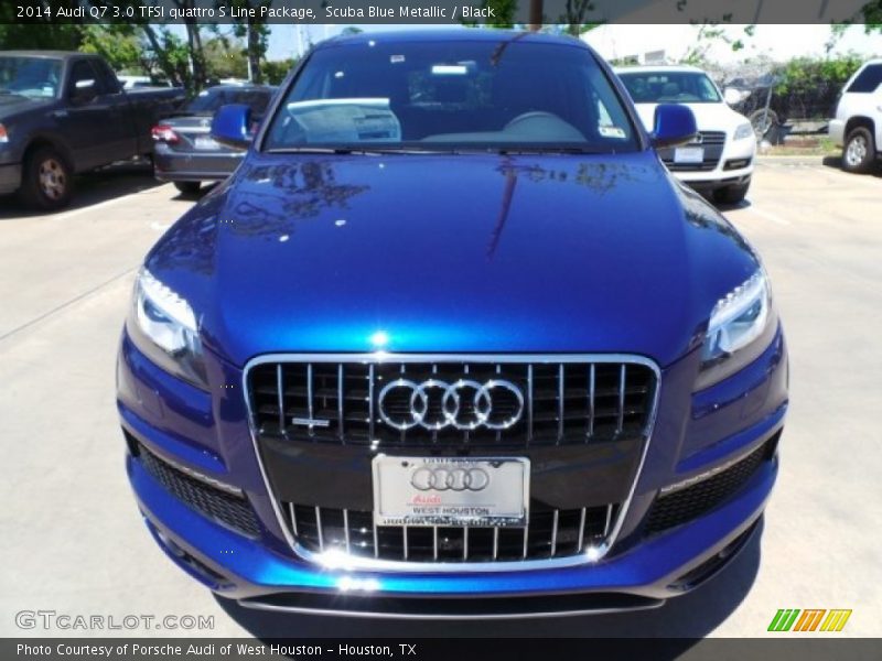 Scuba Blue Metallic / Black 2014 Audi Q7 3.0 TFSI quattro S Line Package