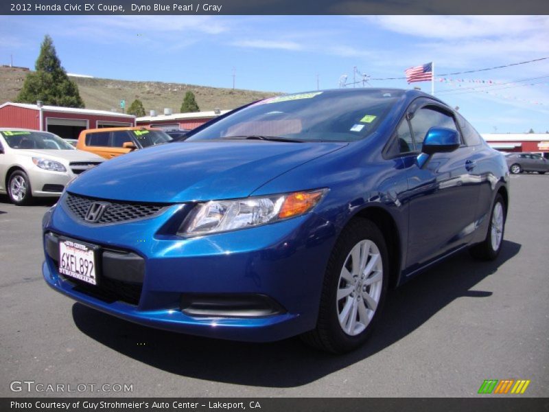 Dyno Blue Pearl / Gray 2012 Honda Civic EX Coupe