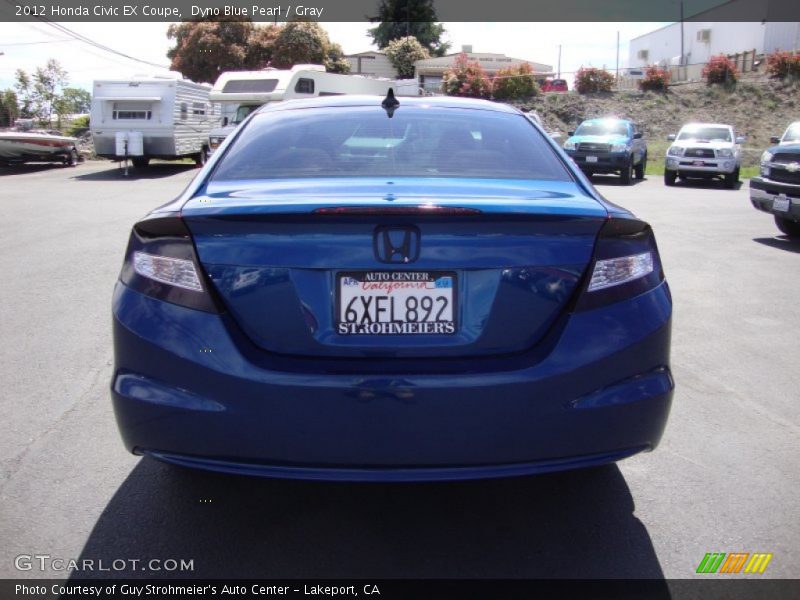 Dyno Blue Pearl / Gray 2012 Honda Civic EX Coupe