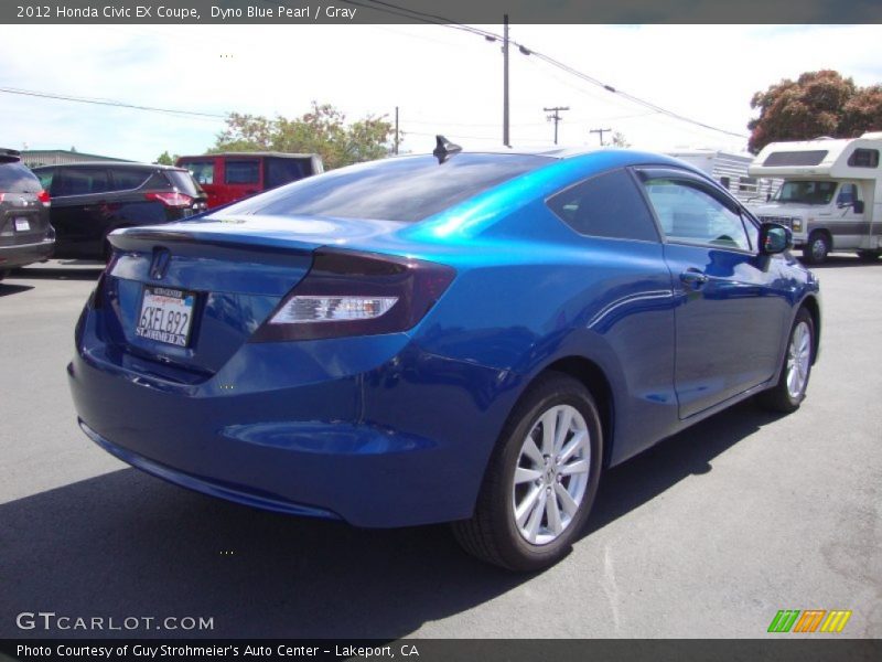 Dyno Blue Pearl / Gray 2012 Honda Civic EX Coupe