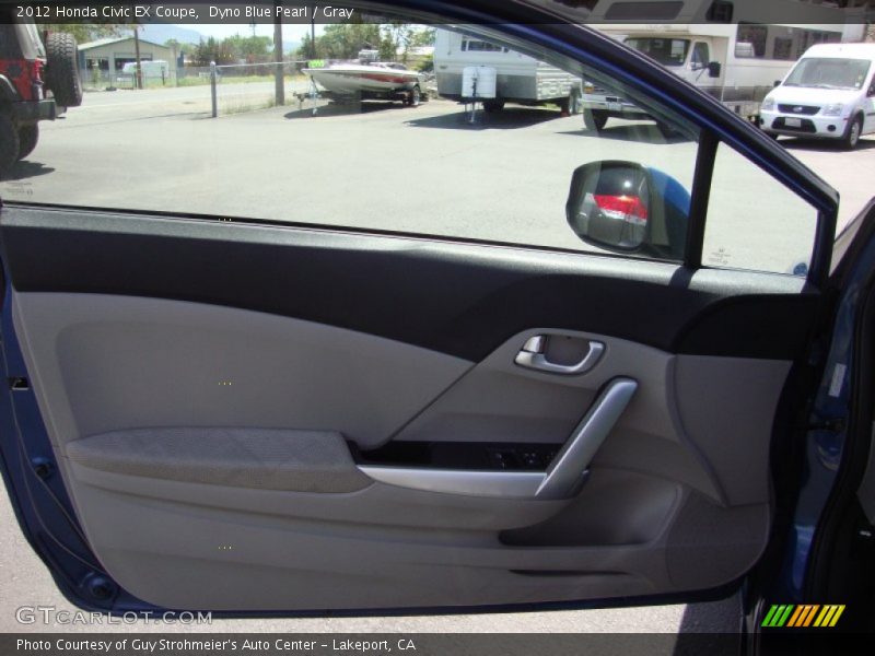 Dyno Blue Pearl / Gray 2012 Honda Civic EX Coupe
