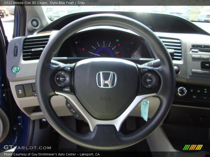 Dyno Blue Pearl / Gray 2012 Honda Civic EX Coupe