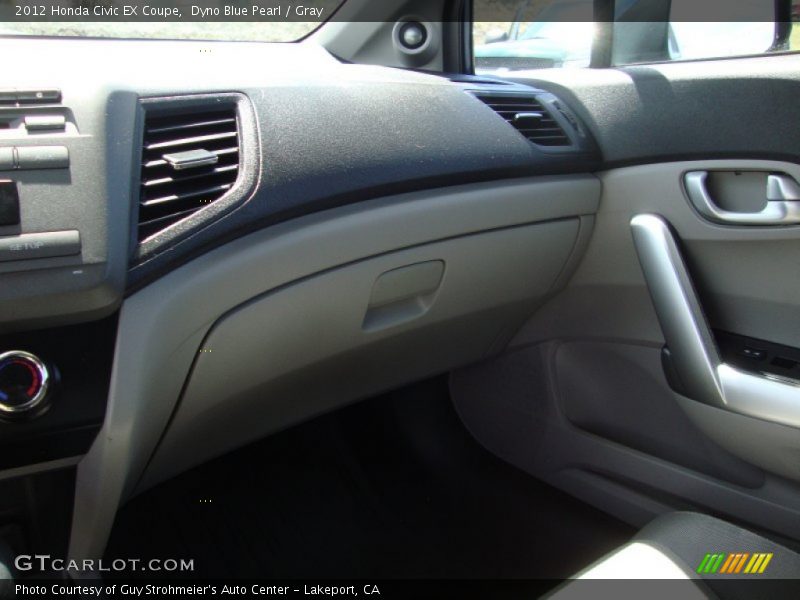 Dyno Blue Pearl / Gray 2012 Honda Civic EX Coupe