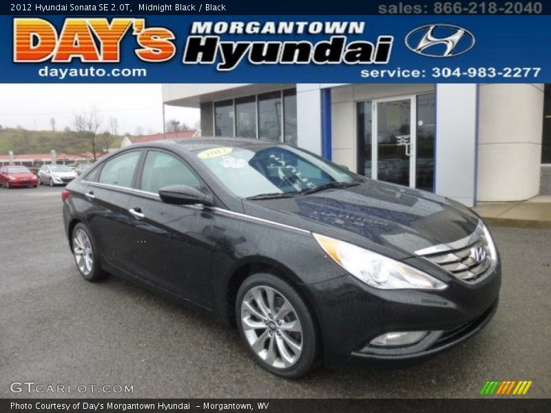 Midnight Black / Black 2012 Hyundai Sonata SE 2.0T