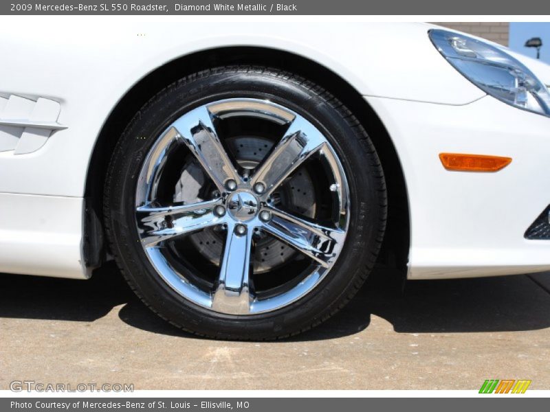 Diamond White Metallic / Black 2009 Mercedes-Benz SL 550 Roadster