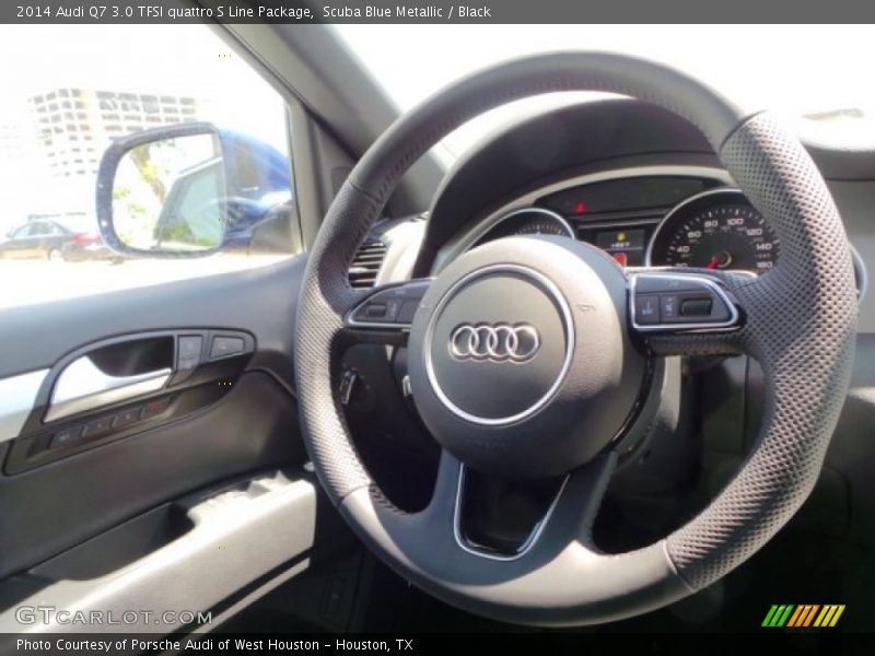 Scuba Blue Metallic / Black 2014 Audi Q7 3.0 TFSI quattro S Line Package