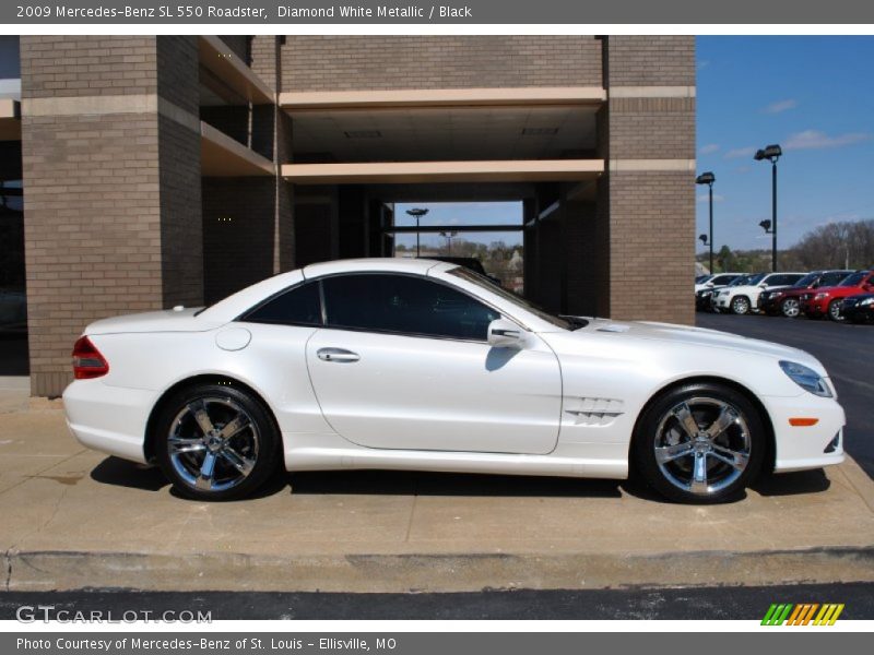 Diamond White Metallic / Black 2009 Mercedes-Benz SL 550 Roadster