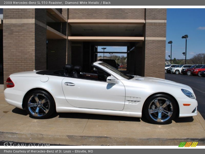 Diamond White Metallic / Black 2009 Mercedes-Benz SL 550 Roadster