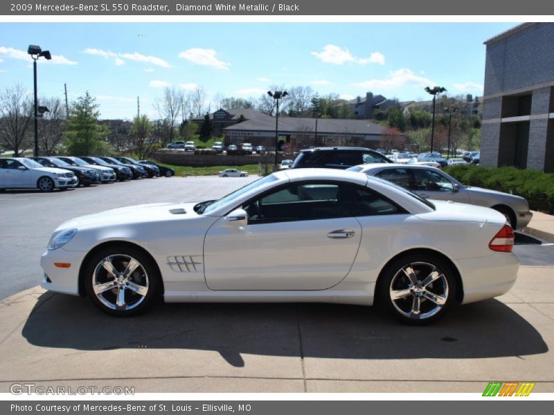 Diamond White Metallic / Black 2009 Mercedes-Benz SL 550 Roadster