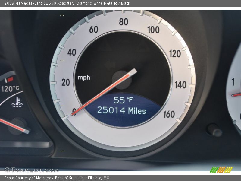 Diamond White Metallic / Black 2009 Mercedes-Benz SL 550 Roadster