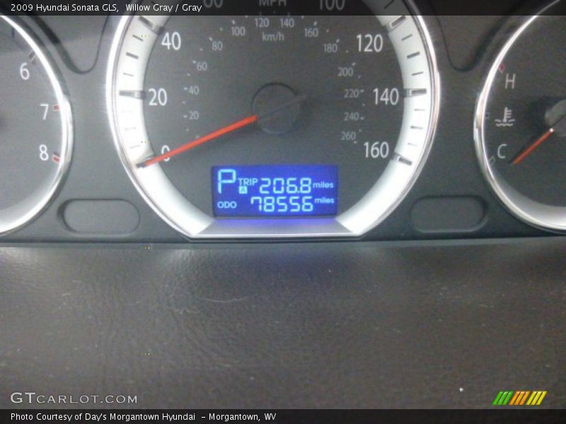 Willow Gray / Gray 2009 Hyundai Sonata GLS