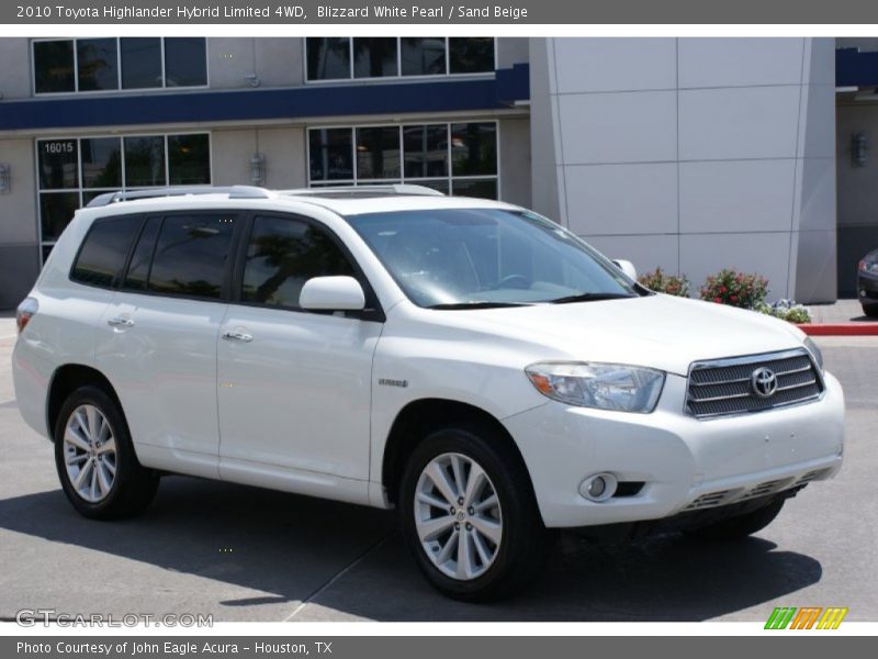 Blizzard White Pearl / Sand Beige 2010 Toyota Highlander Hybrid Limited 4WD