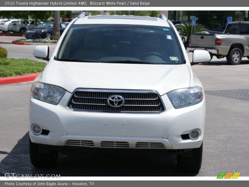 Blizzard White Pearl / Sand Beige 2010 Toyota Highlander Hybrid Limited 4WD