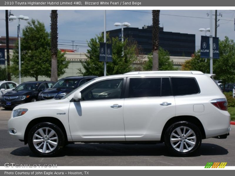 Blizzard White Pearl / Sand Beige 2010 Toyota Highlander Hybrid Limited 4WD