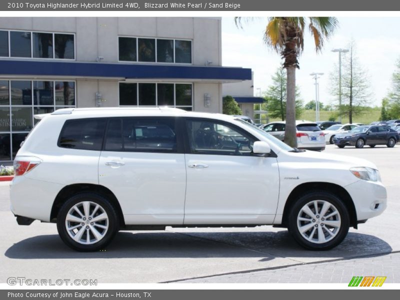 Blizzard White Pearl / Sand Beige 2010 Toyota Highlander Hybrid Limited 4WD