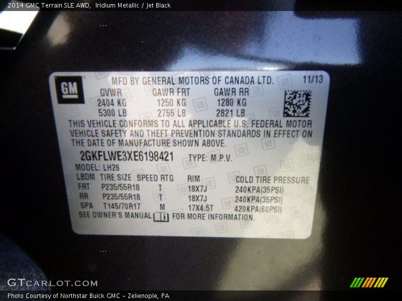 Iridium Metallic / Jet Black 2014 GMC Terrain SLE AWD