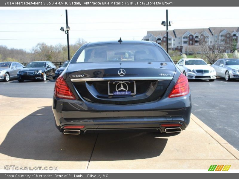 Anthracite Blue Metallic / Silk Beige/Espresso Brown 2014 Mercedes-Benz S 550 4MATIC Sedan