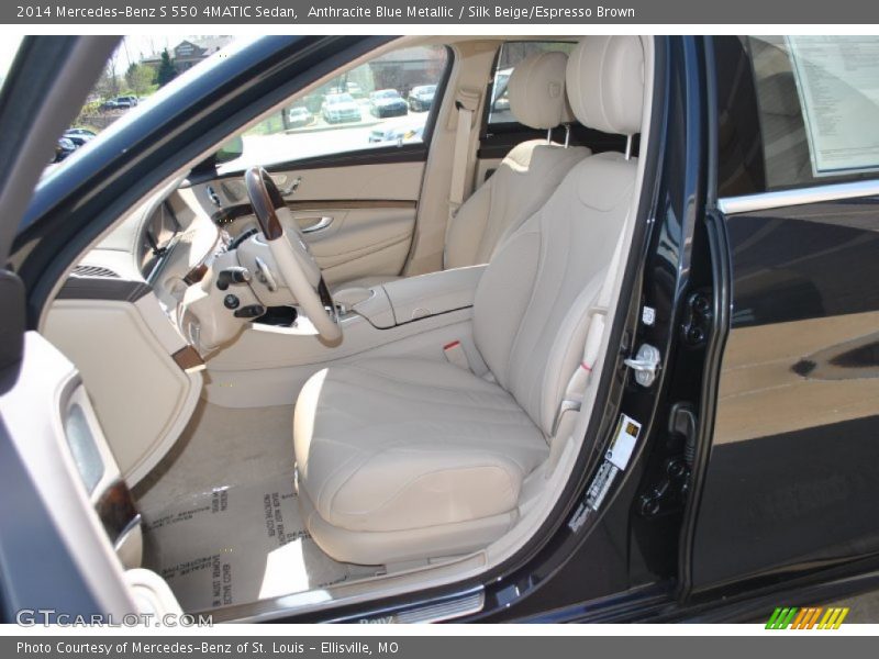 Anthracite Blue Metallic / Silk Beige/Espresso Brown 2014 Mercedes-Benz S 550 4MATIC Sedan
