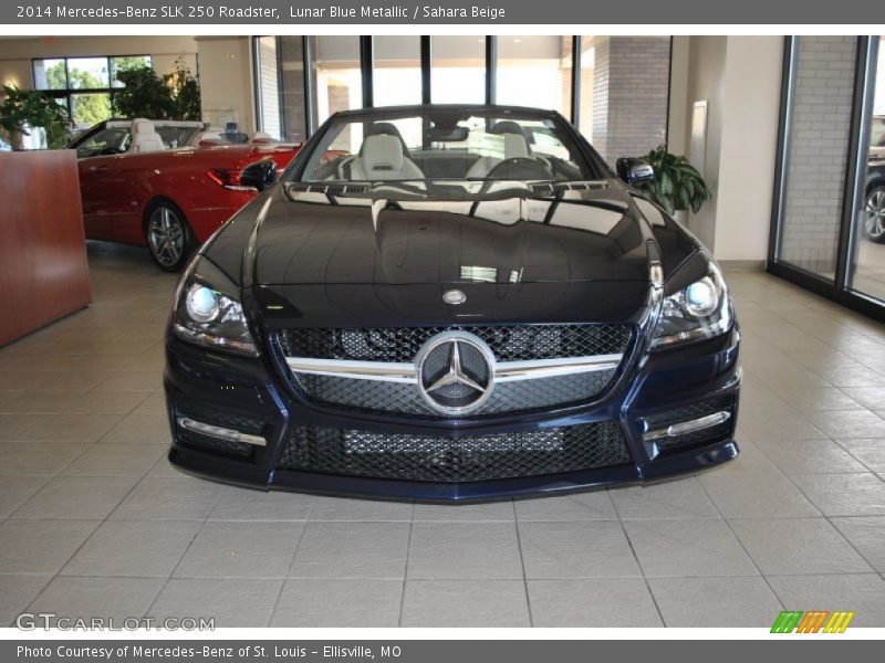 Lunar Blue Metallic / Sahara Beige 2014 Mercedes-Benz SLK 250 Roadster
