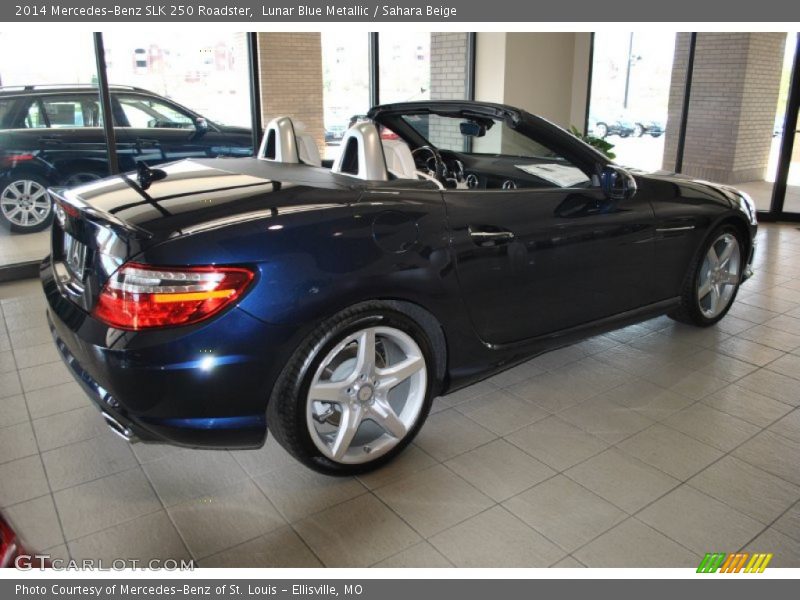 Lunar Blue Metallic / Sahara Beige 2014 Mercedes-Benz SLK 250 Roadster