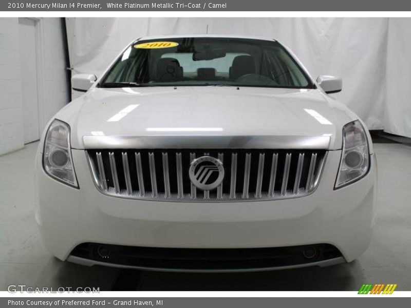 White Platinum Metallic Tri-Coat / Camel 2010 Mercury Milan I4 Premier