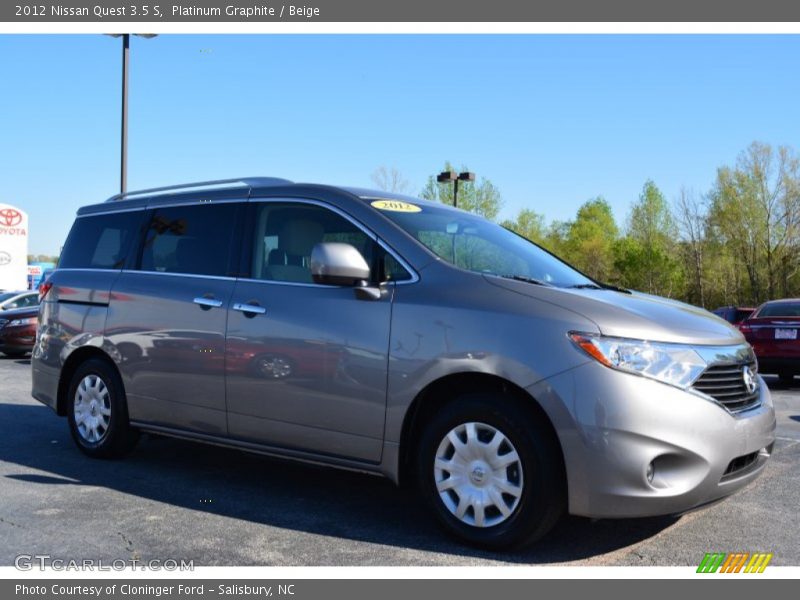 Platinum Graphite / Beige 2012 Nissan Quest 3.5 S