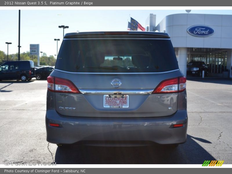 Platinum Graphite / Beige 2012 Nissan Quest 3.5 S