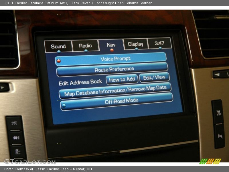 Black Raven / Cocoa/Light Linen Tehama Leather 2011 Cadillac Escalade Platinum AWD