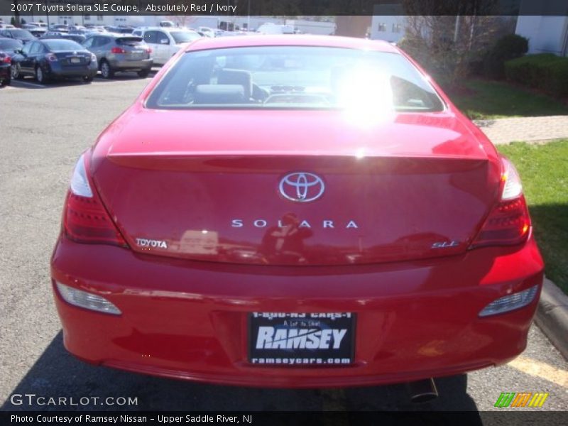 Absolutely Red / Ivory 2007 Toyota Solara SLE Coupe
