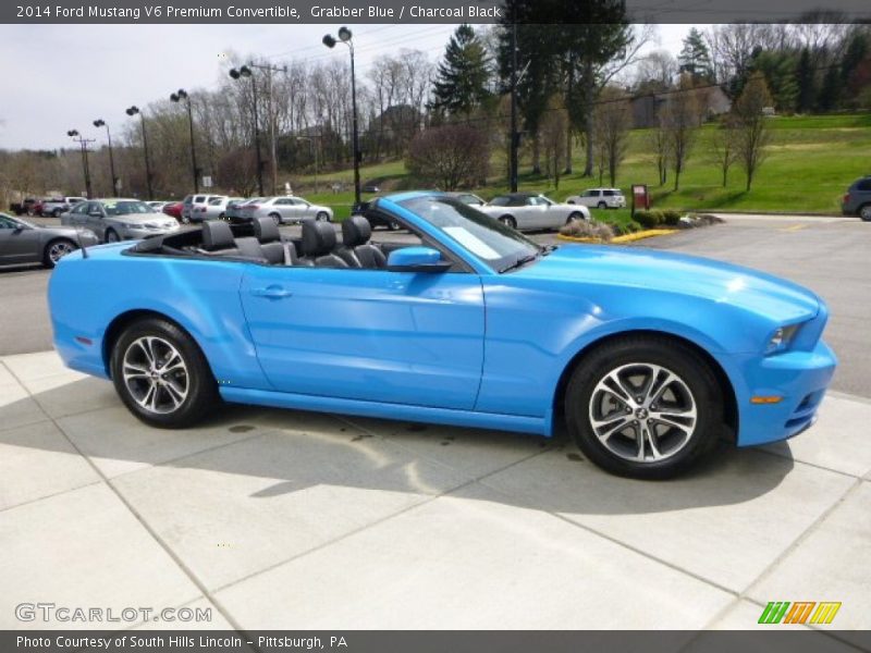 Grabber Blue / Charcoal Black 2014 Ford Mustang V6 Premium Convertible