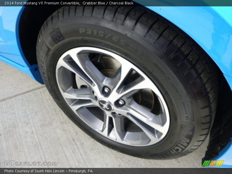 Grabber Blue / Charcoal Black 2014 Ford Mustang V6 Premium Convertible