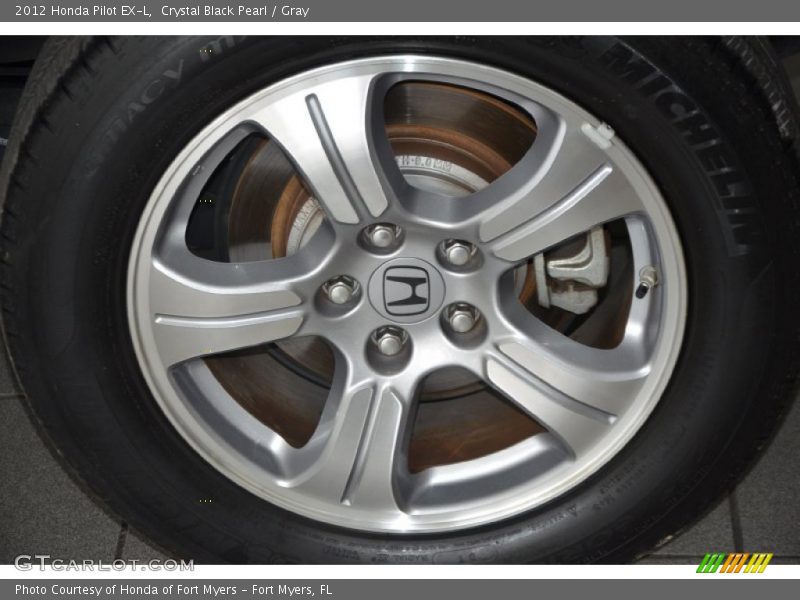 Crystal Black Pearl / Gray 2012 Honda Pilot EX-L