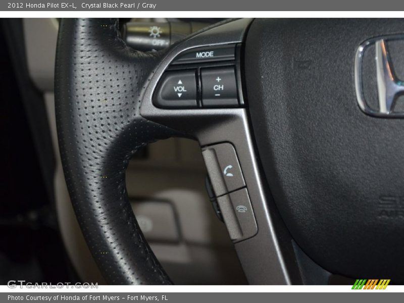 Crystal Black Pearl / Gray 2012 Honda Pilot EX-L