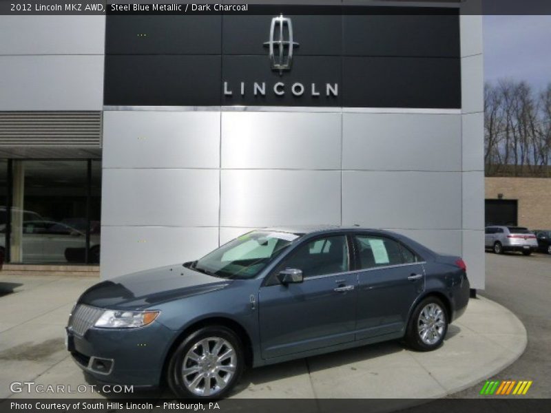 Steel Blue Metallic / Dark Charcoal 2012 Lincoln MKZ AWD