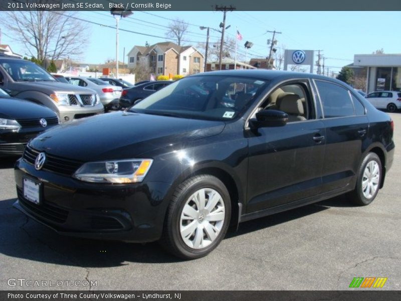 Black / Cornsilk Beige 2011 Volkswagen Jetta SE Sedan