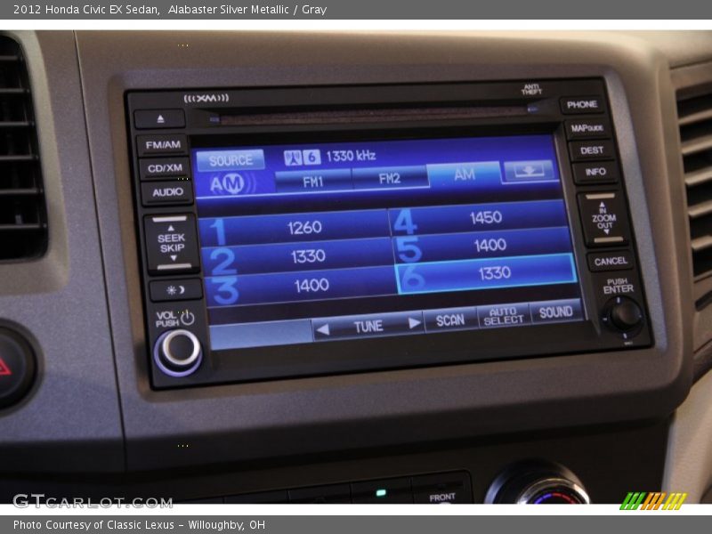 Alabaster Silver Metallic / Gray 2012 Honda Civic EX Sedan