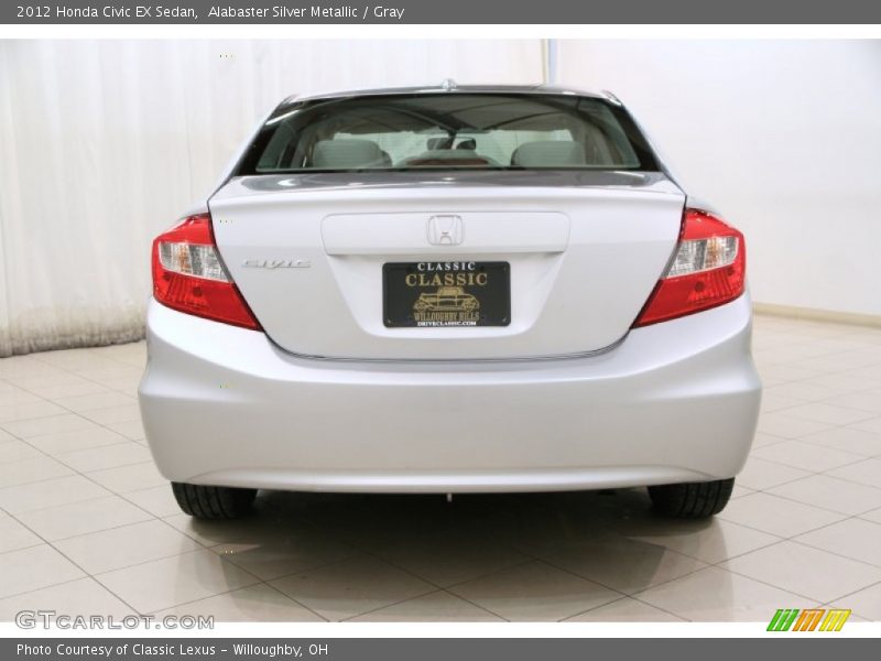 Alabaster Silver Metallic / Gray 2012 Honda Civic EX Sedan