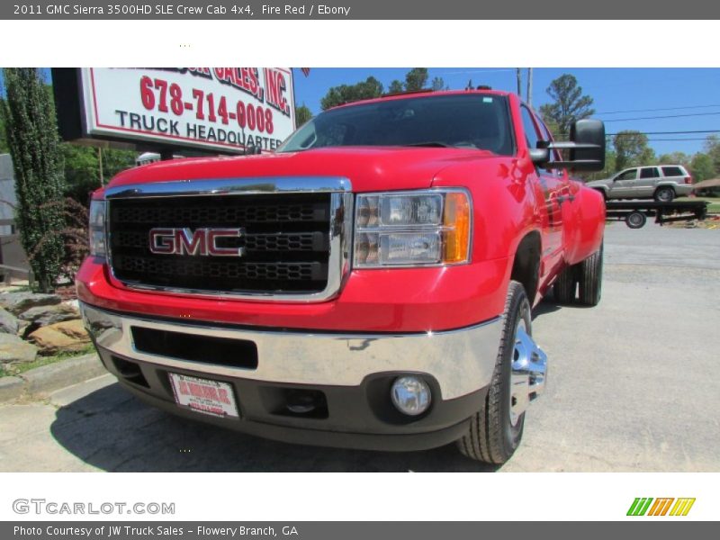 Fire Red / Ebony 2011 GMC Sierra 3500HD SLE Crew Cab 4x4