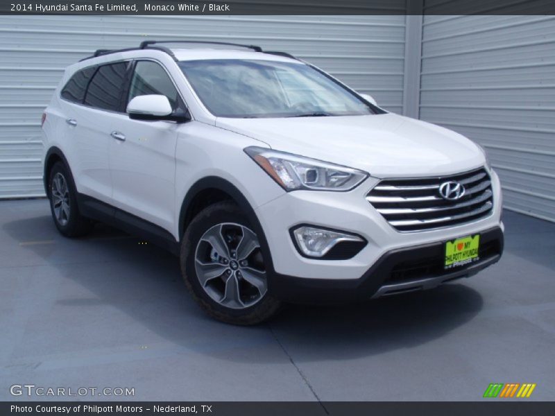 Monaco White / Black 2014 Hyundai Santa Fe Limited